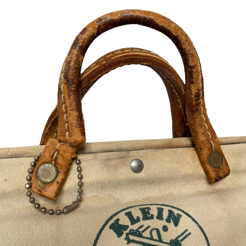 Klein Tools Vintage 24 Inch Linesman Tool Bag Doctors Style Large Canvas Leather - Picture 12 of 12